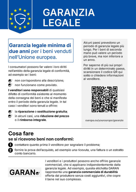 Avviso UE sulla garanzia legale di conformità