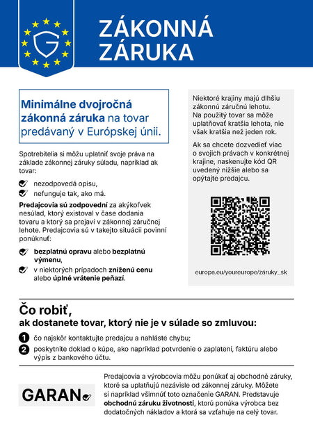 Oznámenie EÚ o zákonnej záruke za zhodu